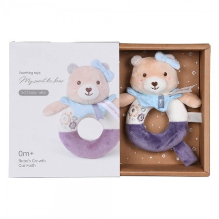 Μαλακή Κουδουνίστρα Bebe Stars Teddy Flower Rattle Ring 60-105
