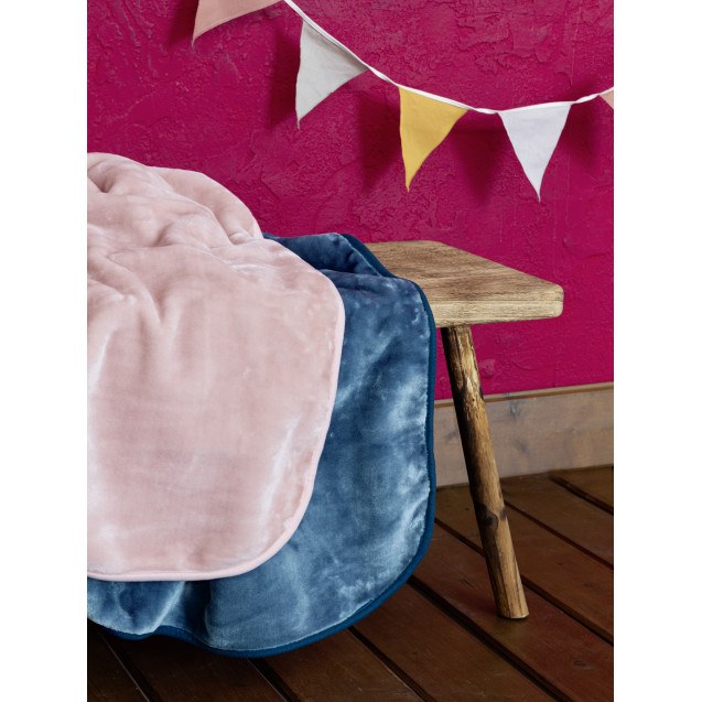 Κουβέρτα Βελουτέ Μονή Nima Coperta Pink 160x220