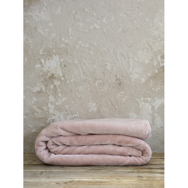 Κουβέρτα Βελουτέ Μονή Nima Coperta Pink 160x220