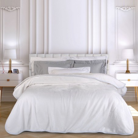 Κουβέρτα Βελουτέ Υπέρδιπλη Greenwich Polo Club 3470 White 220x240