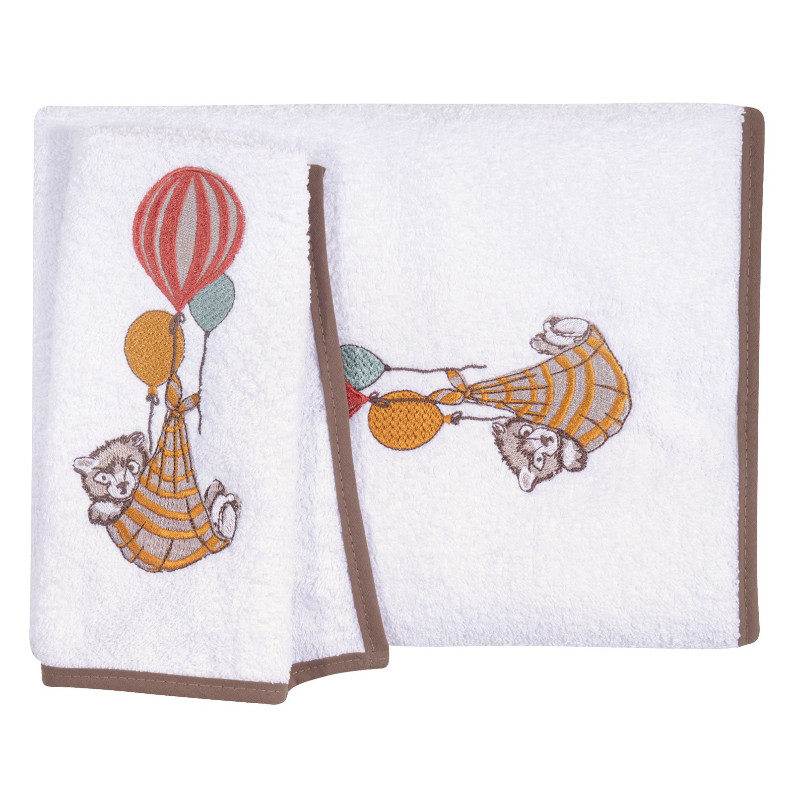 Greenwich Polo Club Σετ Βρεφικές Πετσέτες 2 Τεμαχίων Greenwich Polo Club 8850 White-Coffee Brown