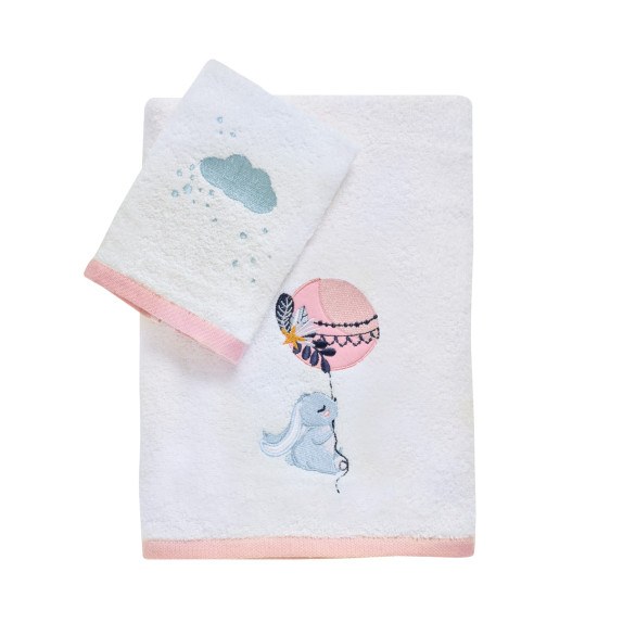 Σετ Βρεφικές Πετσέτες 2 Τεμαχίων Das Home 4915 White-Pink