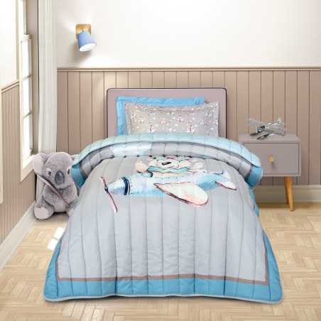 Παιδικό Πάπλωμα Μονό Greenwich Polo Club 8851 Beige-Blue-Grey 160x220