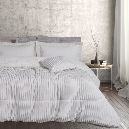 Κουβερτοπάπλωμα Μονό με Γούνα Sherpa Das Home 1178 Dusty Ivory 160x220