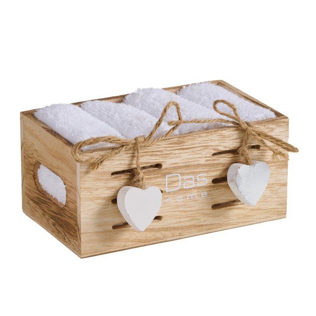 Σετ Λαβέτες 4 Τεμαχίων Das Home 4006 White 30x30