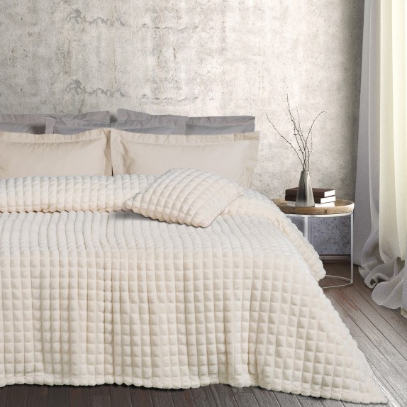 Κουβέρτα Fleece Υπέρδιπλη Das Home 1356 Ivory 220x240