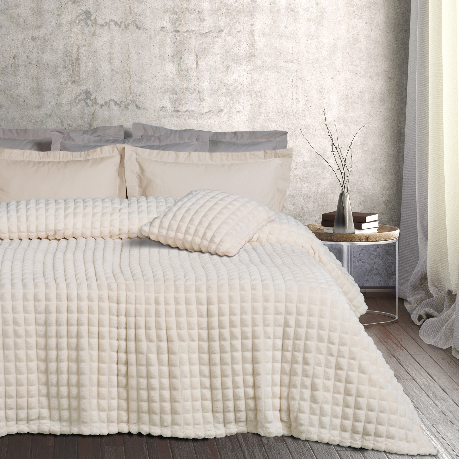 Κουβέρτα Fleece Υπέρδιπλη Das Home 1356 Ivory 220x240
