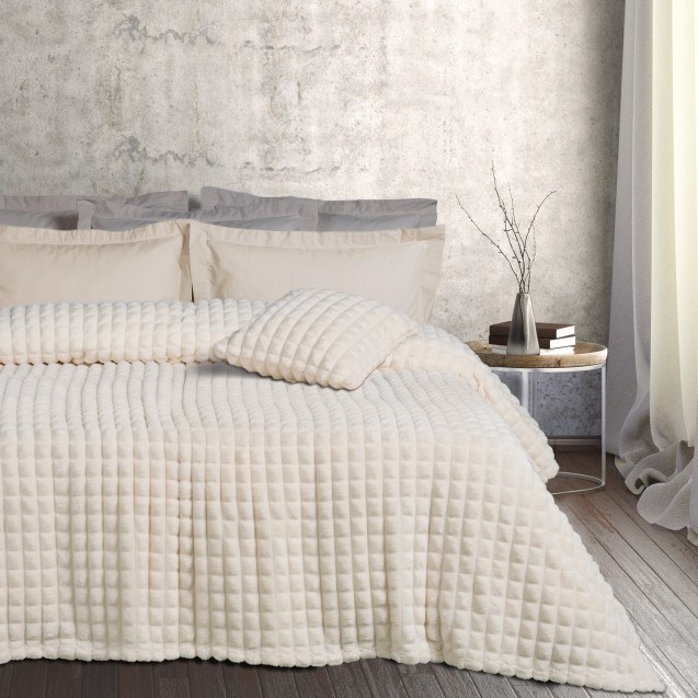 Κουβέρτα Fleece Μονή Das Home 1356 Ivory 160x220