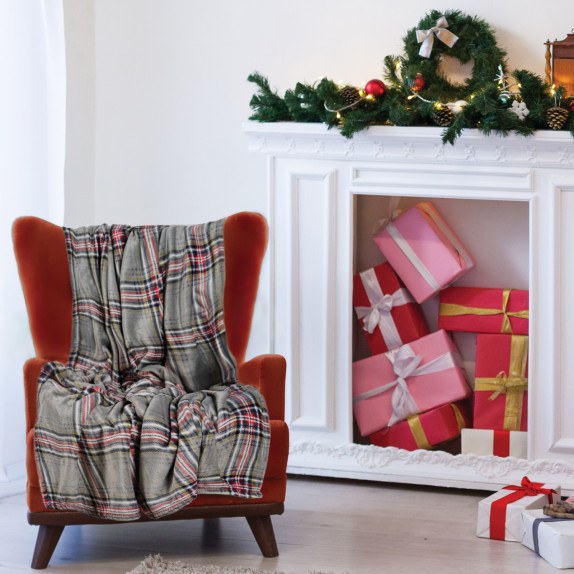 Κουβέρτα Fleece Καναπέ Das Home 1362 Grey-Red 130x170