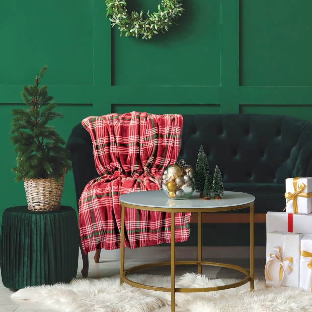 Κουβέρτα Fleece Καναπέ Das Home 1361 Red-Green...