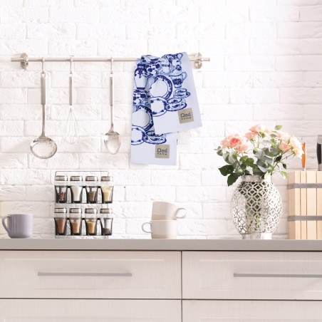 Σετ Ποτηρόπανα 2 Τεμαχίων Das Home 0738 White-Blue 40x60