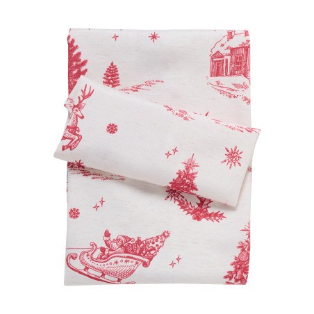 Τραπεζομάντηλο Χριστουγεννιάτικο Das Home Christmas 0772 Ecru-Red 140x180