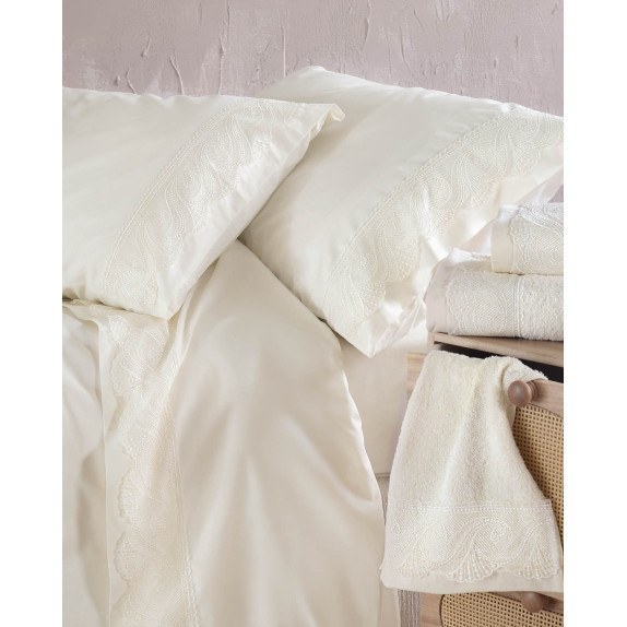 Σετ Σεντόνια Υπέρδιπλα 4 Τεμαχίων Rythmos Hypatia Εκρου...