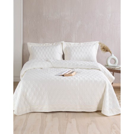 Σετ Κουβερλί Υπέρδιπλο 3 Τεμαχίων Rythmos  Ερυνν Λευκο 235x250