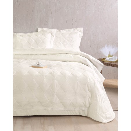 Σετ Κουβερλί και Σεντόνια Υπέρδιπλα 7 Τεμαχίων Rythmos Charmy Εκρου 240x260