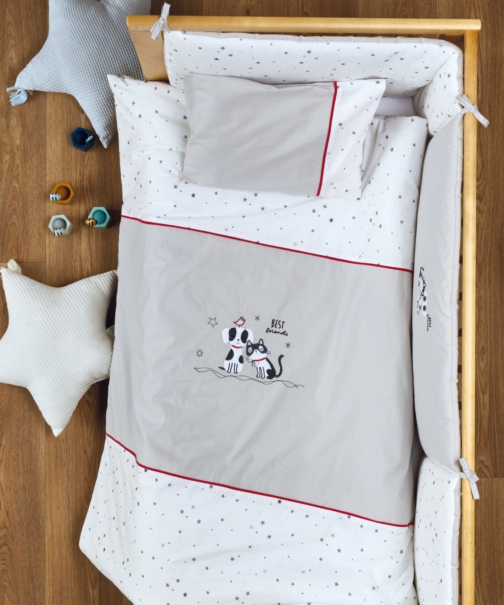 Σετ Παπλωματοθήκη Κούνιας 2 Τεμαχίων Kentia Friends 100x140