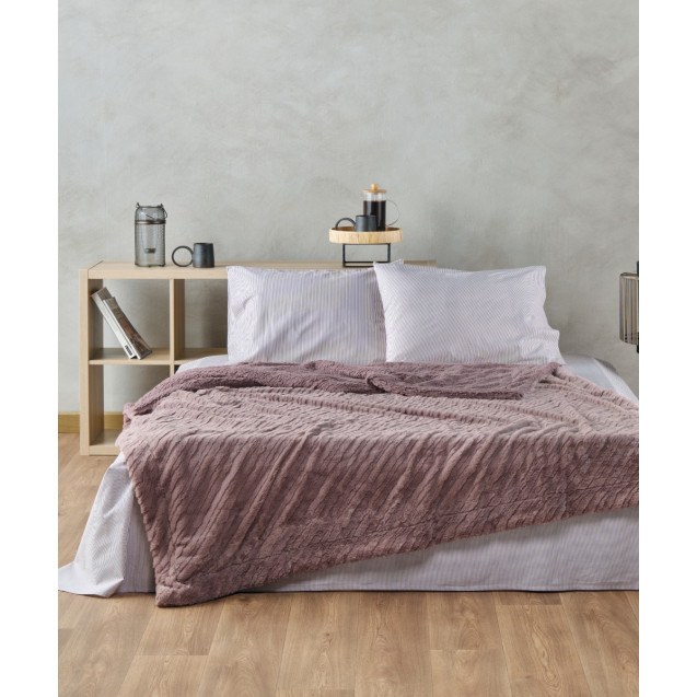 Κουβέρτα Γούνινη με Sherpa King Size Kentia...