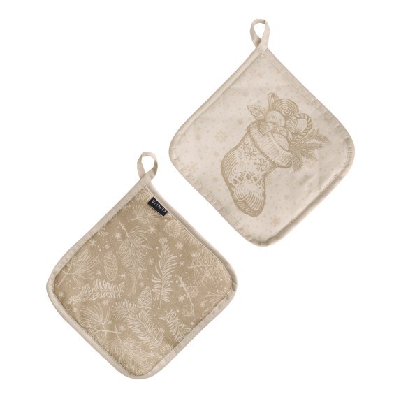 Σετ Πιάστρες Κουζίνας 2 Τεμαχίων Kentia Snow 2427 20x20