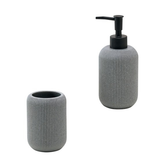 Σετ Δοχείο Κρεμοσάπουνου & Ποτήρι Μπάνιου Kentia Spirit 243