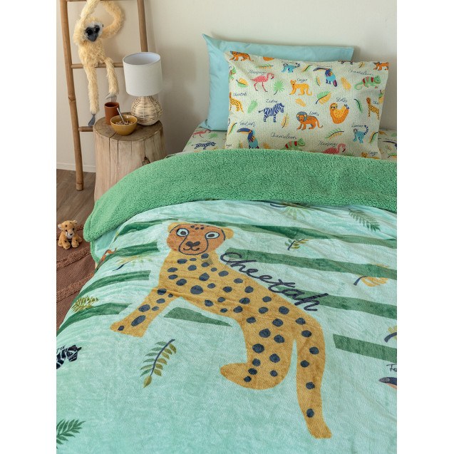 Κουβέρτα Fleece Μονή με Γούνα Sherpa Palamaiki...