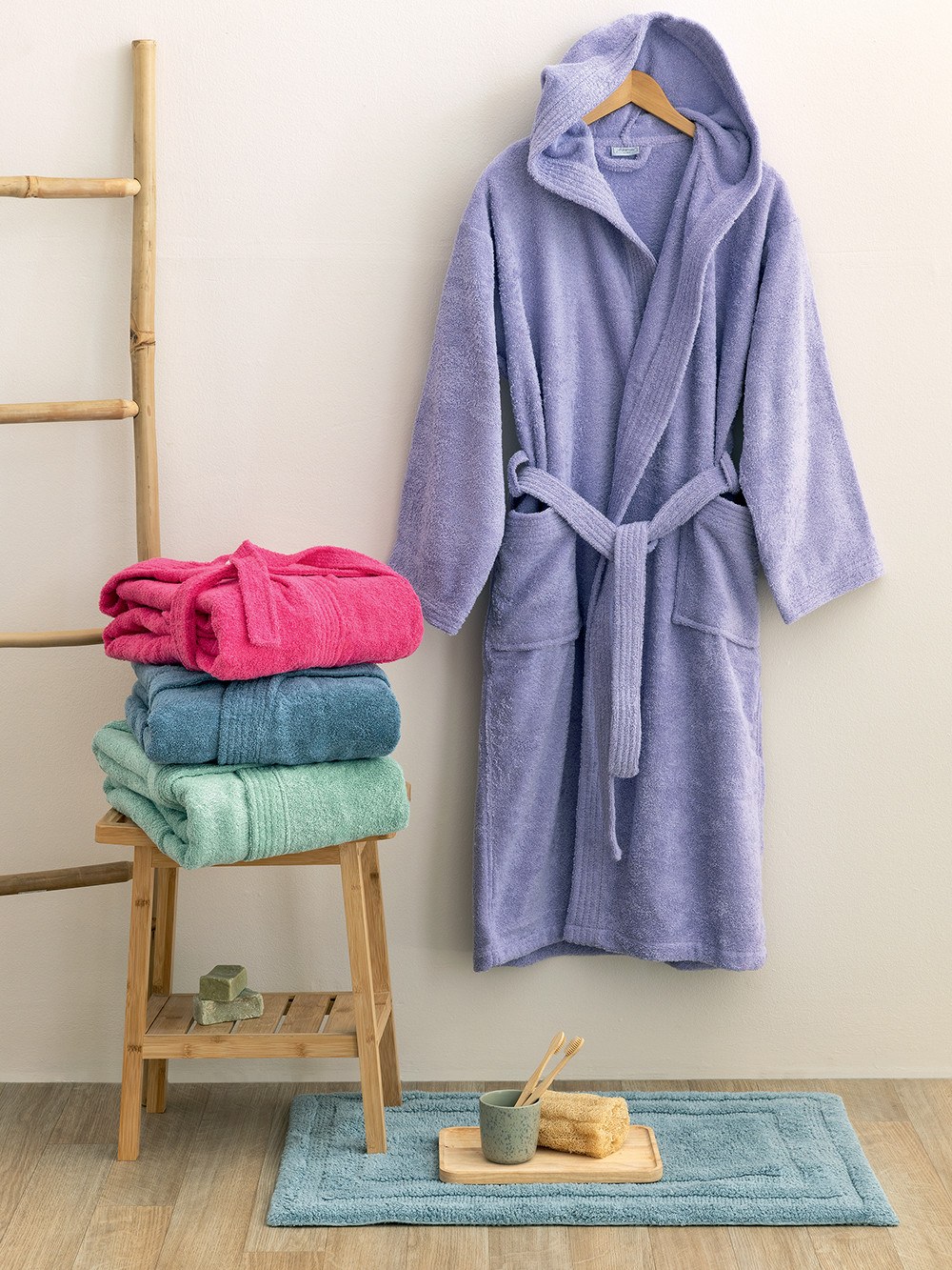 Palamaiki Μπουρνούζι με Κουκούλα Palamaiki Kids Bath JUNIOR FUCSHIA 10-12