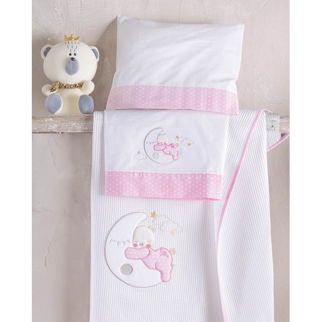 Σετ Σεντόνια Κούνιας 3 Τεμαχίων Rythmos Moon...