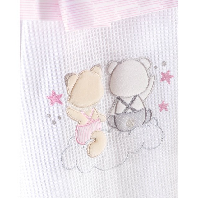 Κουβέρτα Πικέ Κούνιας Rythmos Bye Bye Ροζ 120x150