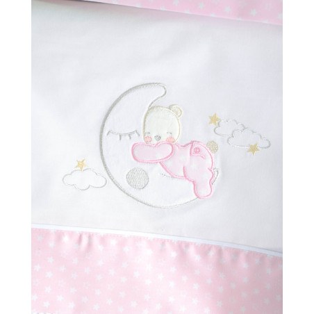 Κουβέρτα Πικέ Κούνιας Rythmos Moon Swing Ροζ 120x150