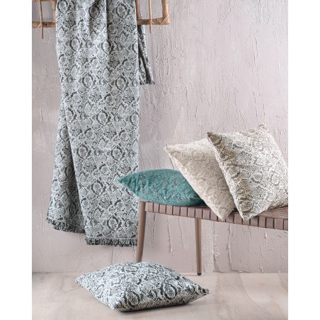 Μαξιλαροθήκη Διακόσμησης Rythmos Snake Εκρου 40x40