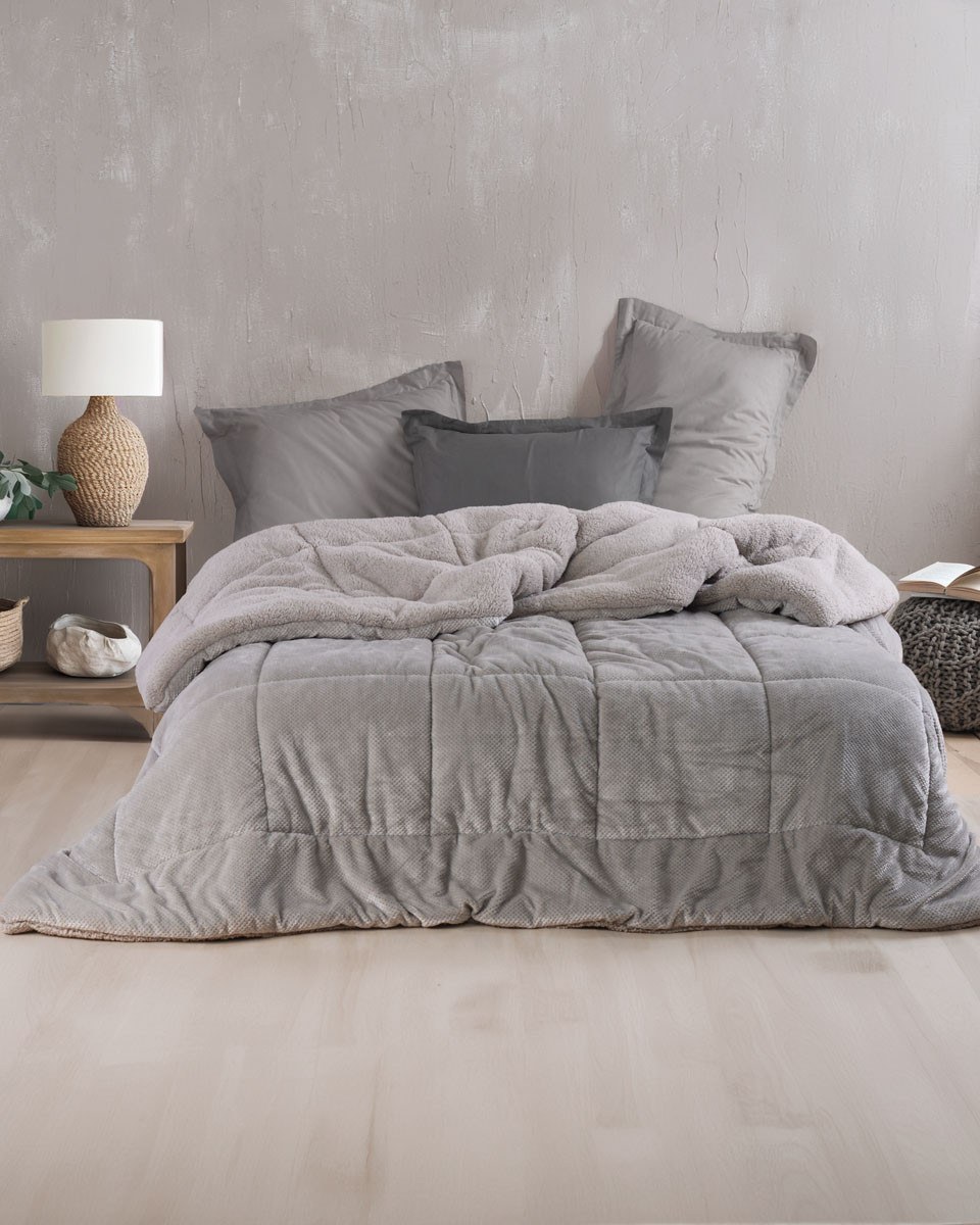 Κουβέρτες, Παπλώματα Anesis Home - ΣΗΜΑΝΤΙΚΟ: Σε περίπτωση διαφοράς τιμής από το κατάστημα ισχύει παντα και μόνο η τιμή του καταστήματος Κουβερτοπάπλωμα Υπέρδιπλο Rythmos Tilty Γκρι 220x240