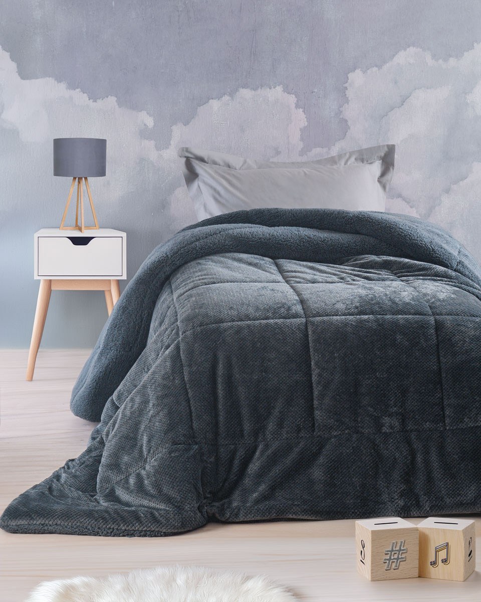 Κουβερτοπάπλωμα Μονό Rythmos Tilty Γκρι Μπλε 160x220