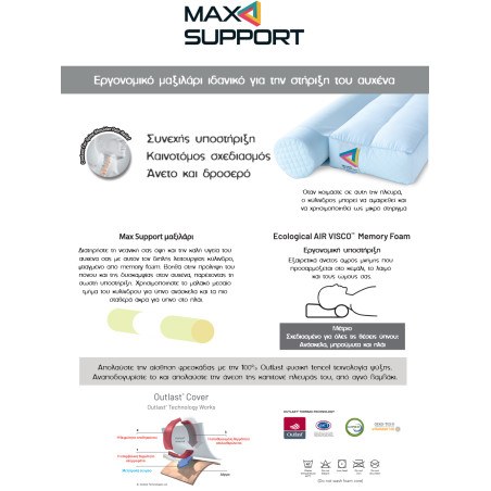 Μαξιλάρι White Comfort Palamaiki 40X60 Max Support