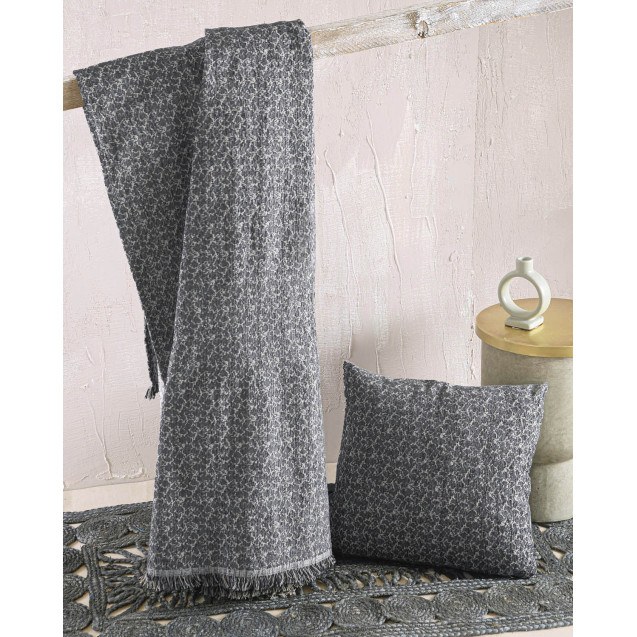 Μαξιλαροθήκη Διακόσμησης Rythmos Stefan Ανθρακι...