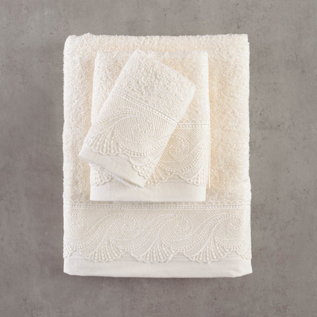 Σετ Πετσέτες 3 Τεμαχίων Rythmos Hypatia Λευκο...