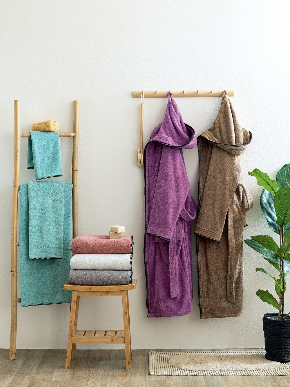 Μπουρνούζι με Κουκούλα Palamaiki Bridge Taupe Medium