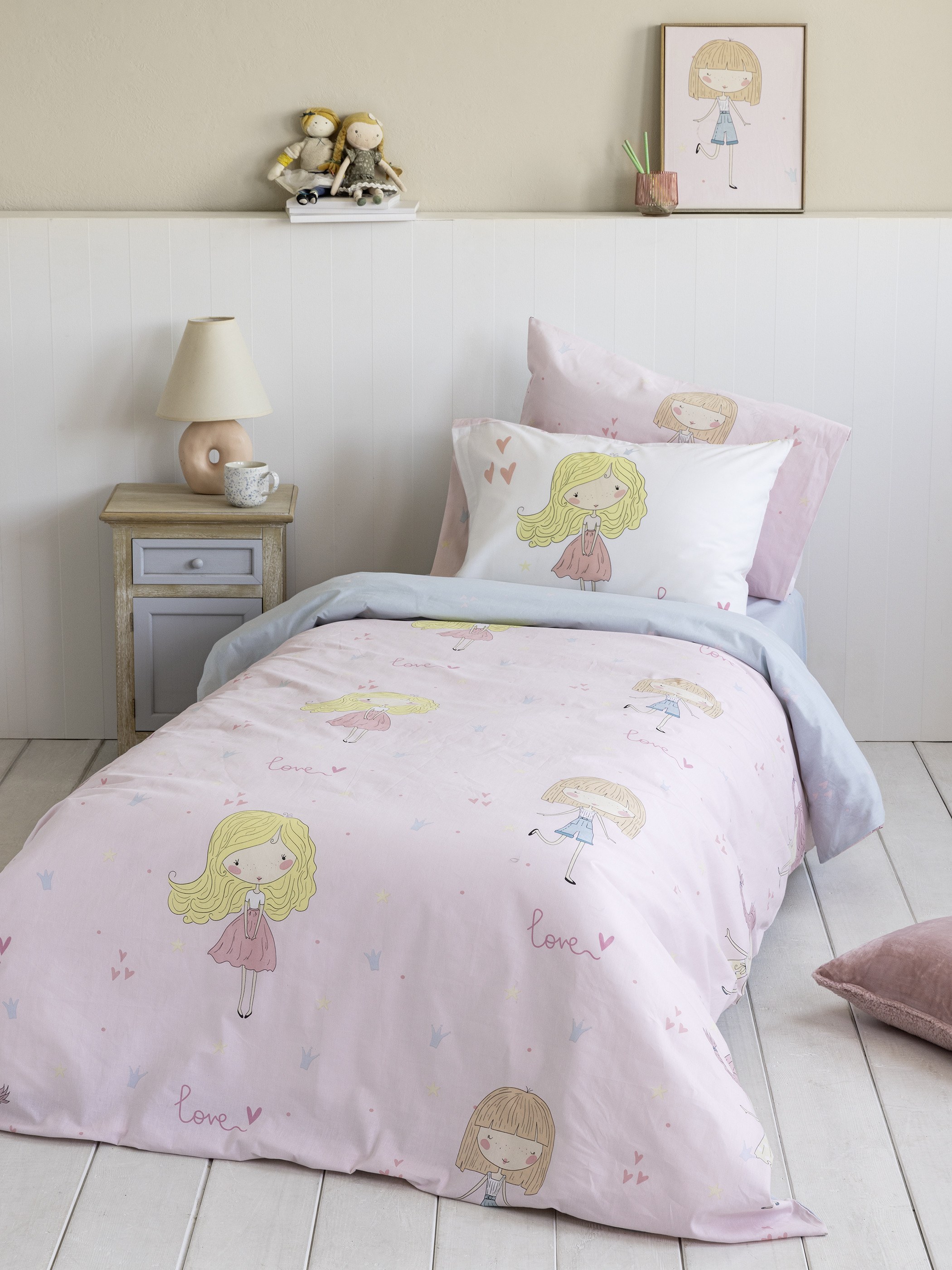 Σετ Παιδική Παπλωματοθήκη Μονή 2 Τεμαχίων Nima Lovely 160x240