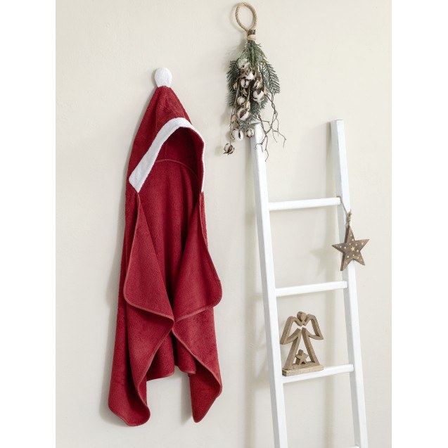 Παιδική κάπα με κουκουλα Nima Santa Claus 70x120