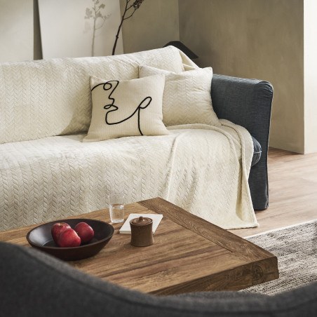 Ριχτάρι Πολυθρόνας Gofis Home Julien Cotton Beige 114/05 190x190