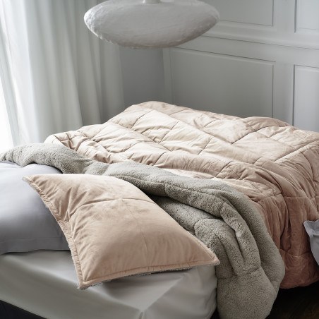 Κουβερτοπάπλωμα Υπέρδιπλο με Γούνα Gofis Home Teddy Pearl Salmon 407/23 235x245