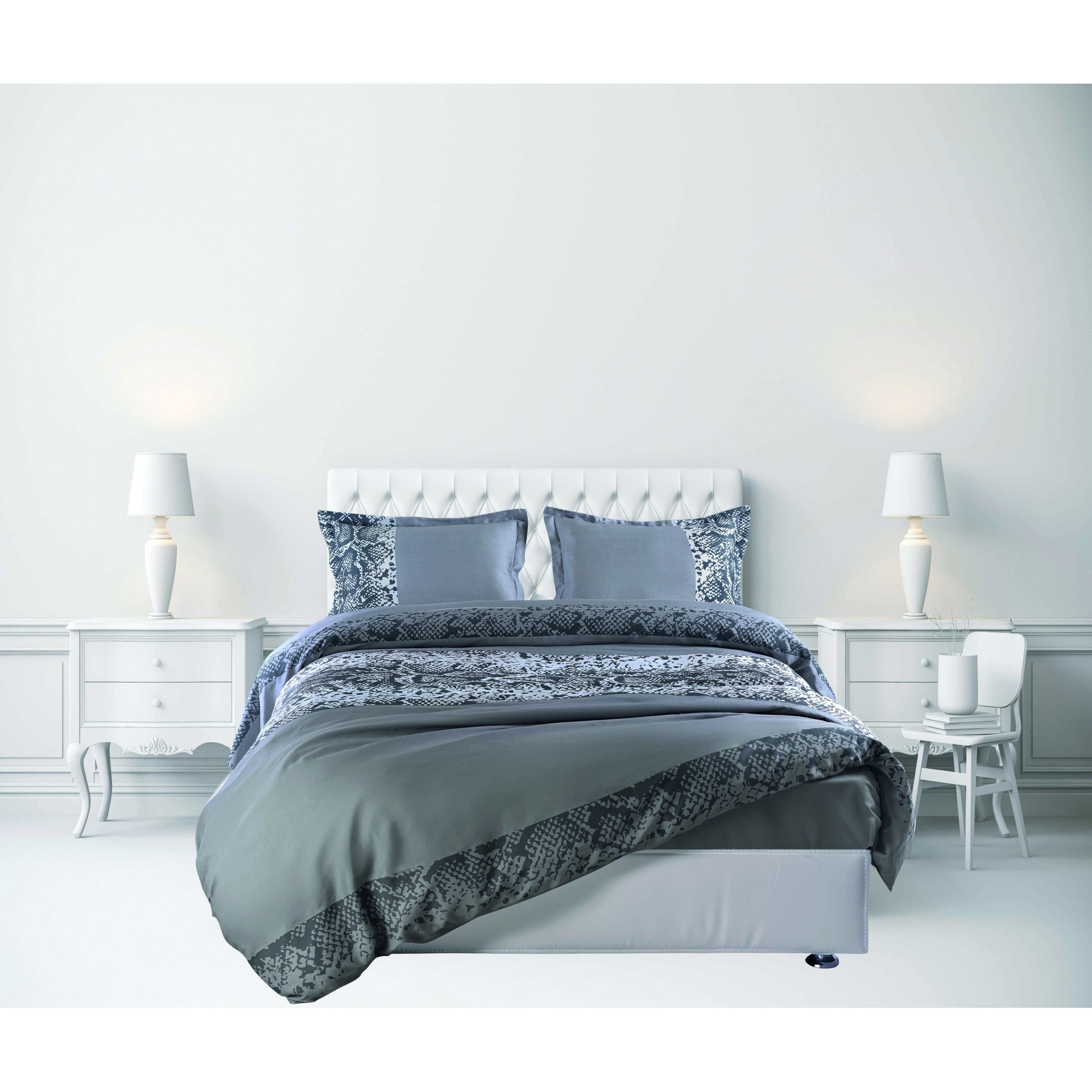 Σετ Παπλωματοθήκη King Size 3 Τεμαχίων Makis Tselios Snik Grey 240x250