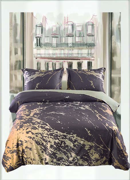 Σετ Παπλωματοθήκη King Size 3 Τεμαχίων Makis Tselios Splash Brown 240x250