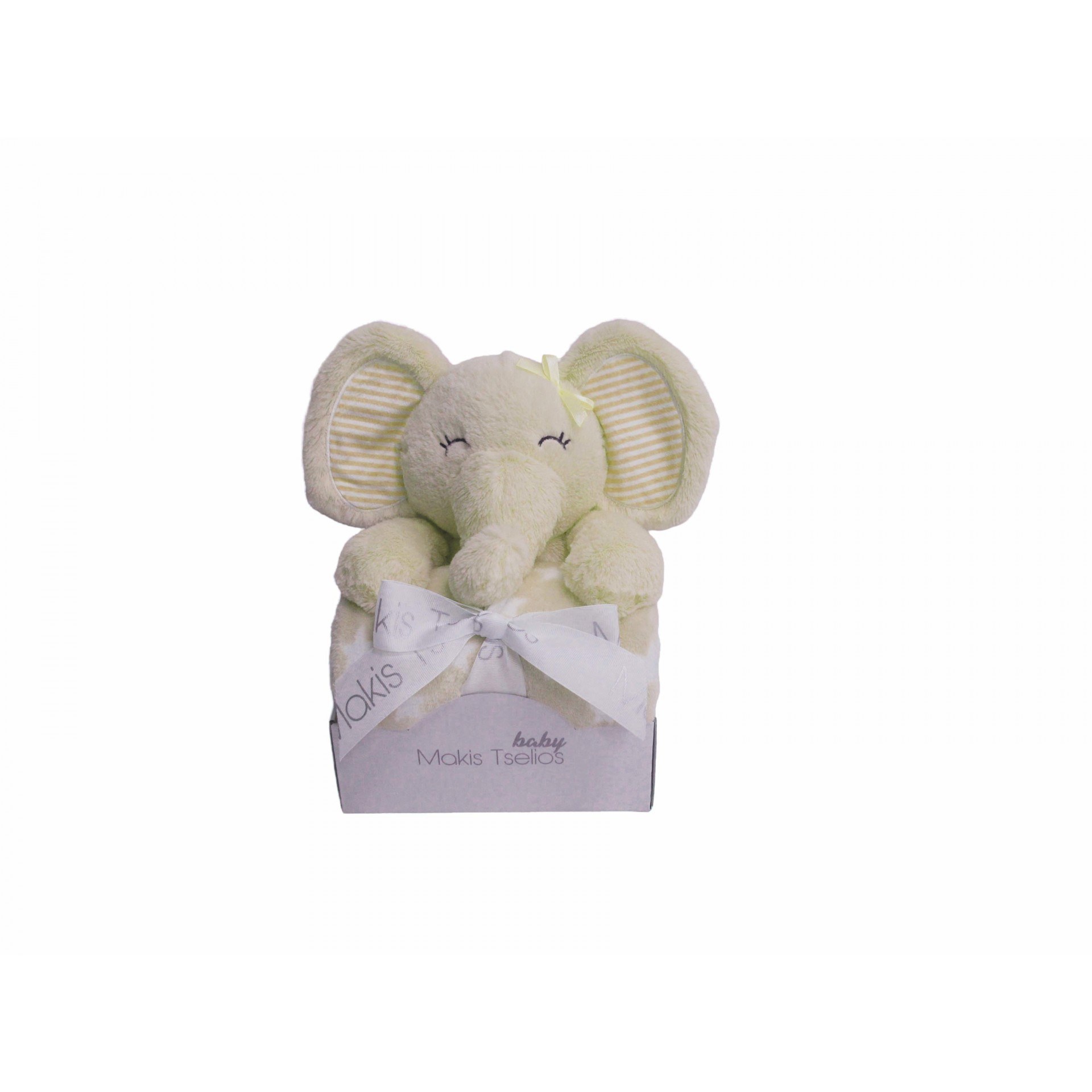 Κουβέρτα Fleece Αγκαλιάς Makis Tselios Elephant Beige 80x110