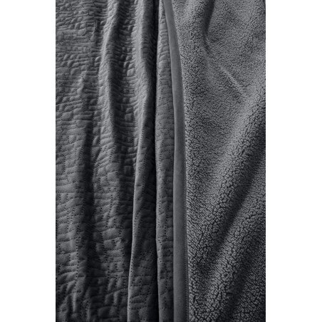 Σετ Κουβέρτα Βελουτέ Μονή και Μαξιλαροθήκη Διακόσμησης Guy Laroche Bolzano Anthracite 160x220