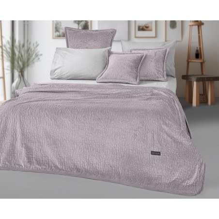 Σετ Κουβέρτα Βελουτέ Μονή και Μαξιλαροθήκη Διακόσμησης Guy Laroche Bolzano Melanze 160x220