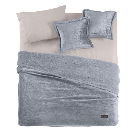 Σετ Κουβέρτα Βελουτέ Ημίδιπλη και Μαξιλαροθήκη Διακόσμησης Guy Laroche Bolzano Silver 180x220