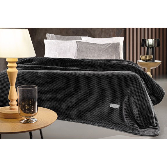 Κουβέρτα Βελουτέ Μονή Guy Laroche Cheval Anthracite 160x220