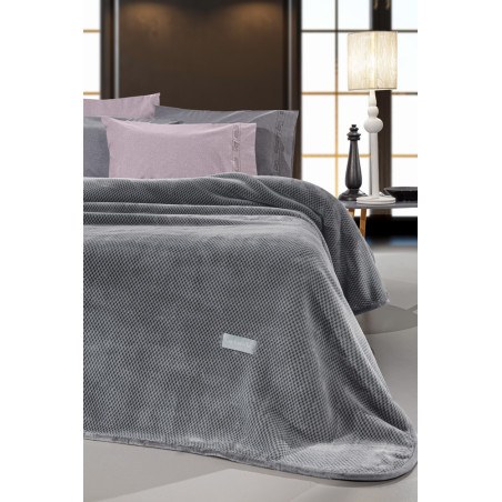 Κουβέρτα Βελουτέ Υπέρδιπλη Guy Laroche Cheval Silver 220x240