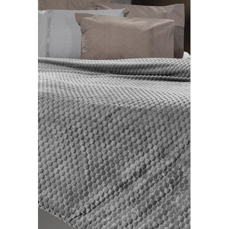 Σετ Κουβέρτα Fleece Υπέρδιπλη και Μαξιλαροθήκη Διακόσμησης Guy Laroche Smoothie Anthracite 220x240