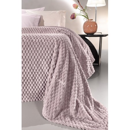 Σετ Κουβέρτα Fleece Υπέρδιπλη και Μαξιλαροθήκη Διακόσμησης Guy Laroche Smoothie Melanze 220x240