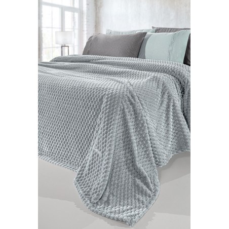 Σετ Κουβέρτα Fleece Μονή και Μαξιλαροθήκη Διακόσμησης Guy Laroche Smoothie Silver 160x220